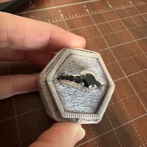 Elegant Black and Silver Ring